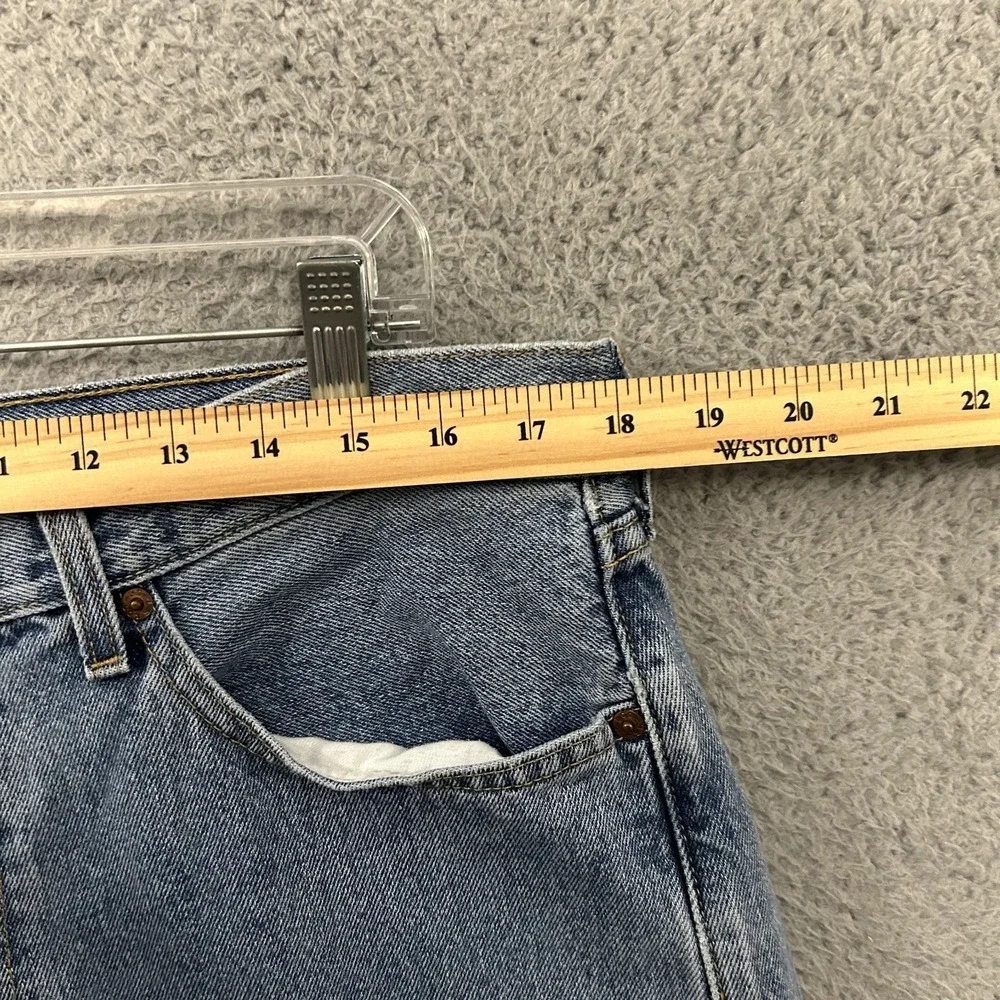 Levis Jeans Mens 36x32 Blue Denim 505 Regular Straight American Light Wash Adult